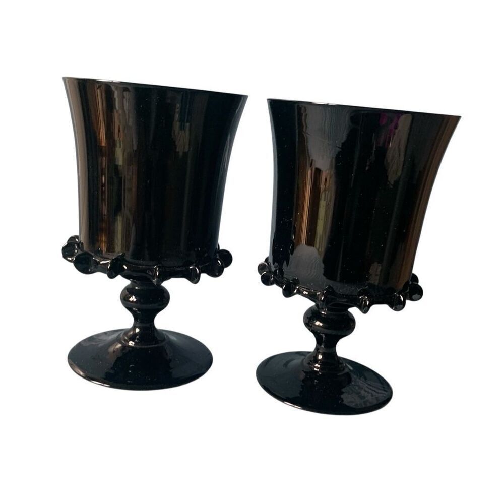 NEW JULISKA GLASSWARE HARRIET BLACK GOBLETS WINE Glasses SET of 2 REPLACEMENT